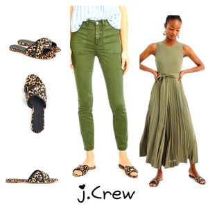 J CREW Leopard Cora Crisscross Sandals. Size 5
